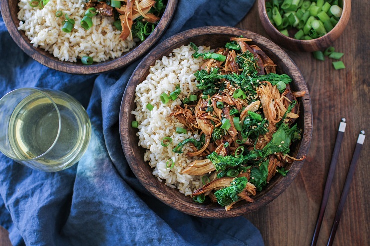 CROCK POT CHICKEN TERIYAKI WITH BROCCOLI RABE Crock Pot Teriyaki Chicken with Broccoli Rabe | TheRoastedRoot.net #healthy #dinner #recipe #glutenfree #paleo