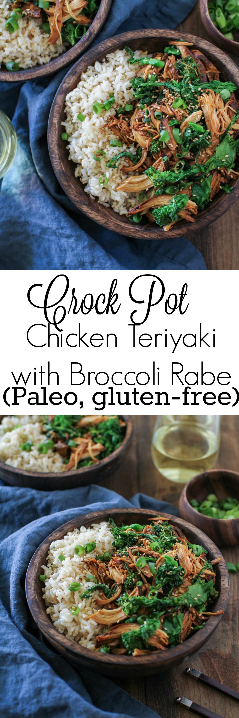 Crock Pot Teriyaki Chicken with Broccoli Rabe | TheRoastedRoot.net #healthy #dinner #recipe #glutenfree #paleo