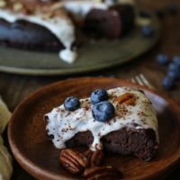 Flourless Chocolate Cake - dairy-free, refuned sugar-free and paleo | TheRoastedRoot.net #valentinesday #dessert #healthy