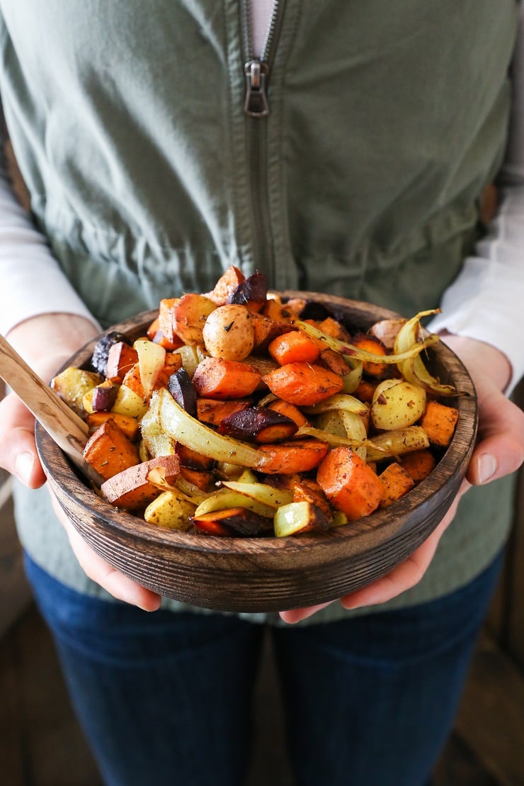 Orange Ginger Turmeric Roasted Root Vegetables | TheRoastedRoot.net #healthy #glutenfree #vegetarian #paleo