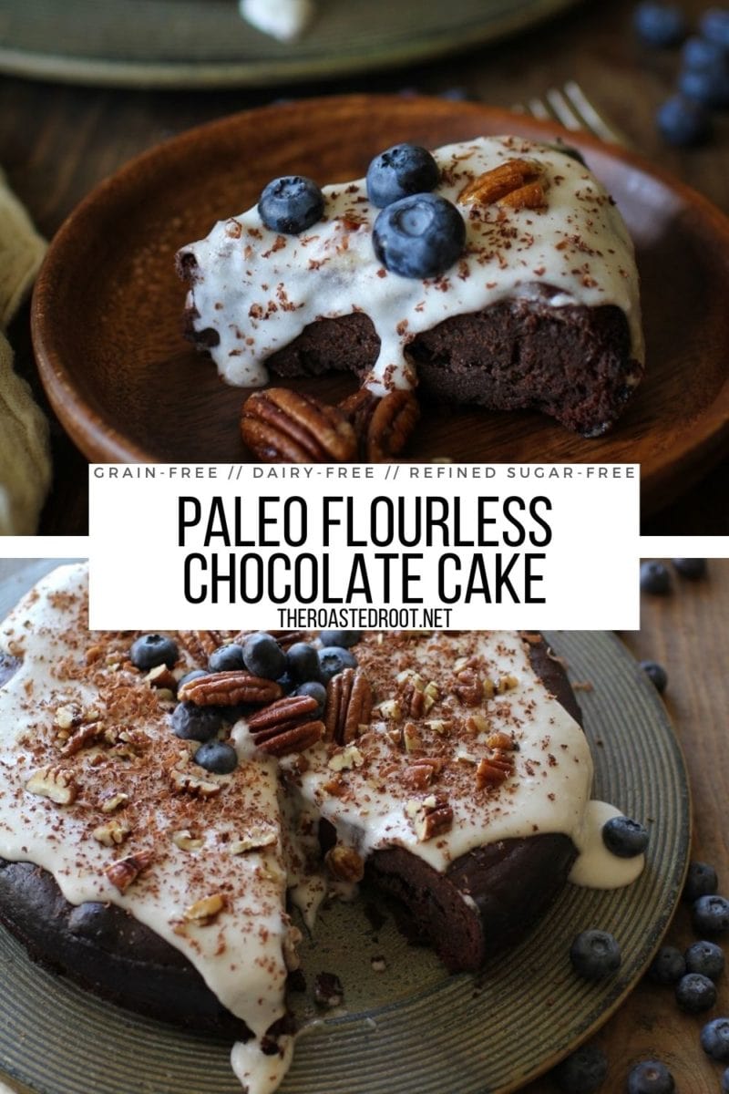 7-Ingredient Paleo Flourless Chocolate Cake - dairy-free, grain-free, refined sugar-free, super rich and decadent!