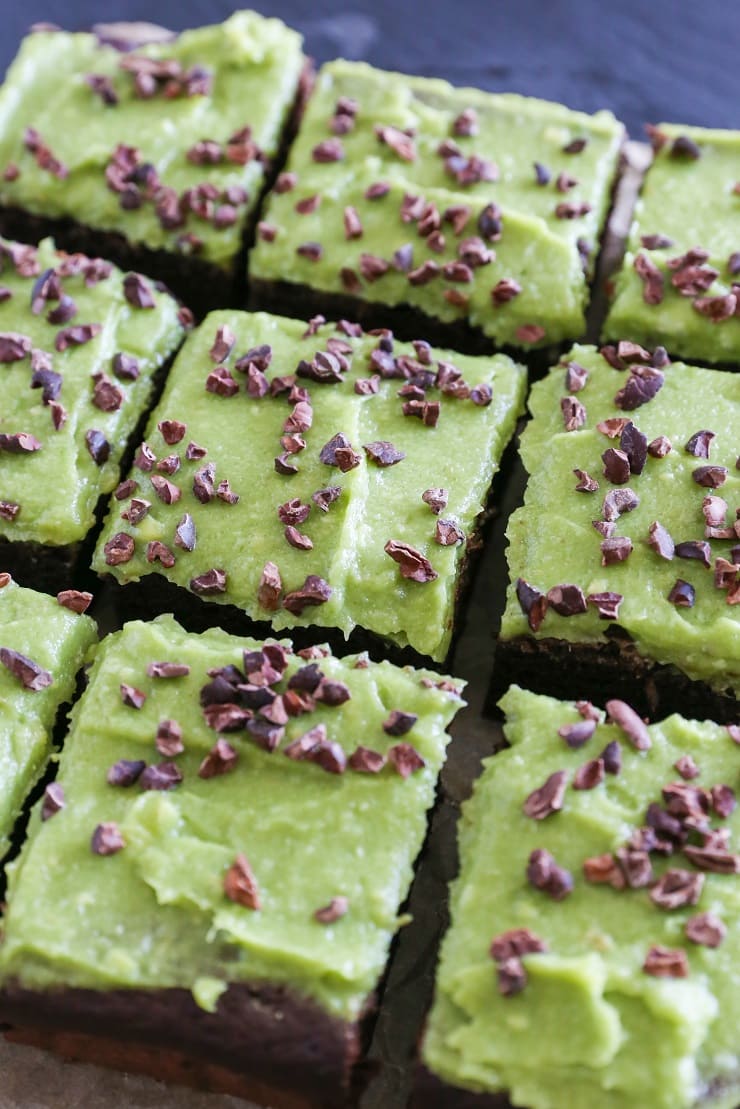 Cassava Flour Mint Brownies - grain-free, refined sugar-free, dairy-free | TheRoastedRoot.net #dessert #recipe #stpatricksday