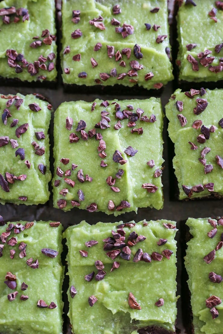 Cassava Flour Mint Brownies - grain-free, refined sugar-free, dairy-free | TheRoastedRoot.net #dessert #recipe #stpatricksday