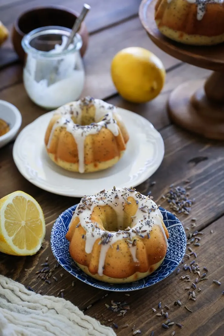 Grain-Free Lemon Poppy Seed Mini Bundt Cakes (Paleo) | TheRoastedRoot.net #glutenfree #dairyfree #sugarfree #recipe #dessert