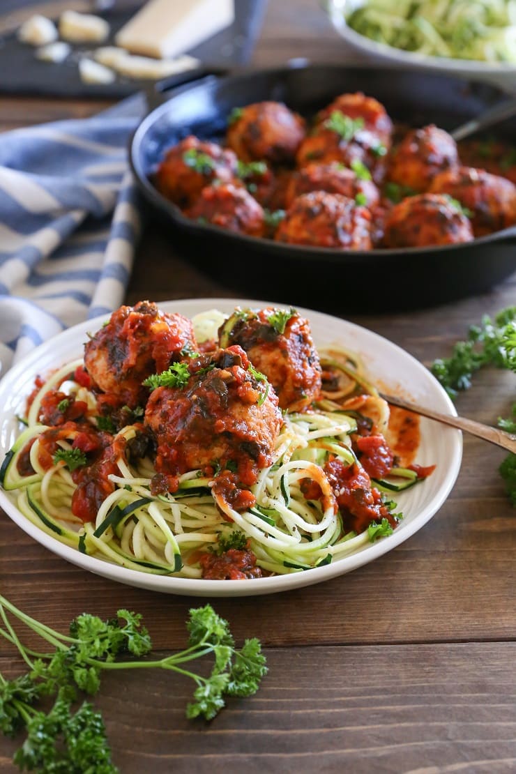 Quick and Easy Gluten-Free Turkey Meatballs | TheRoastedRoot.net #healthy #dinner #recipe