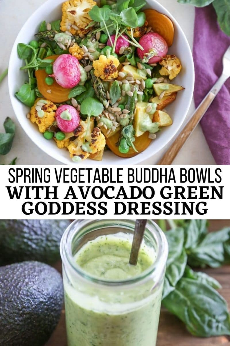 Spring vegetable bowls pinterest collage