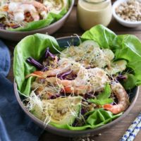 Spring Roll Bowls with Sunflower Butter Sauce | TheRoastedRoot.net #healthy #dinner #recipe #paleo