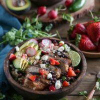 Balsamic Grilled Chicken with Strawberry Black Bean Salsa - any easy healthy gluten-free dinner recipe