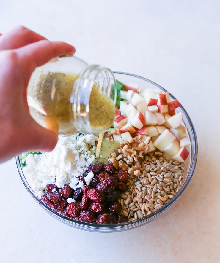 Mayo-Free Broccoli Salad with Lemon Poppy Seed Dressing | TheRoastedRoot.net #healthy #vegetarian #recipe 