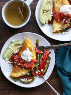 Fajita Omelettes - a quick, easy, and nutritious breakfast recipe.