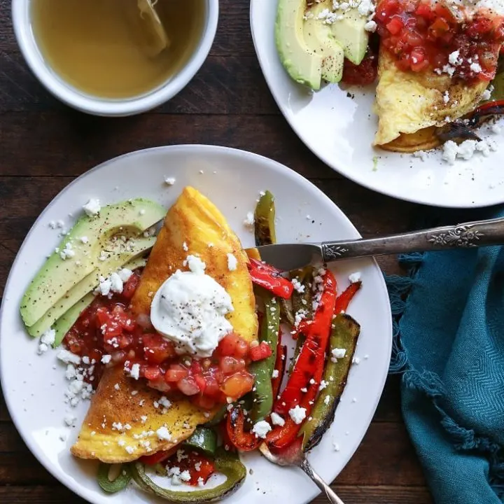 Fajita Omelettes - a quick, easy, and nutritious breakfast recipe.