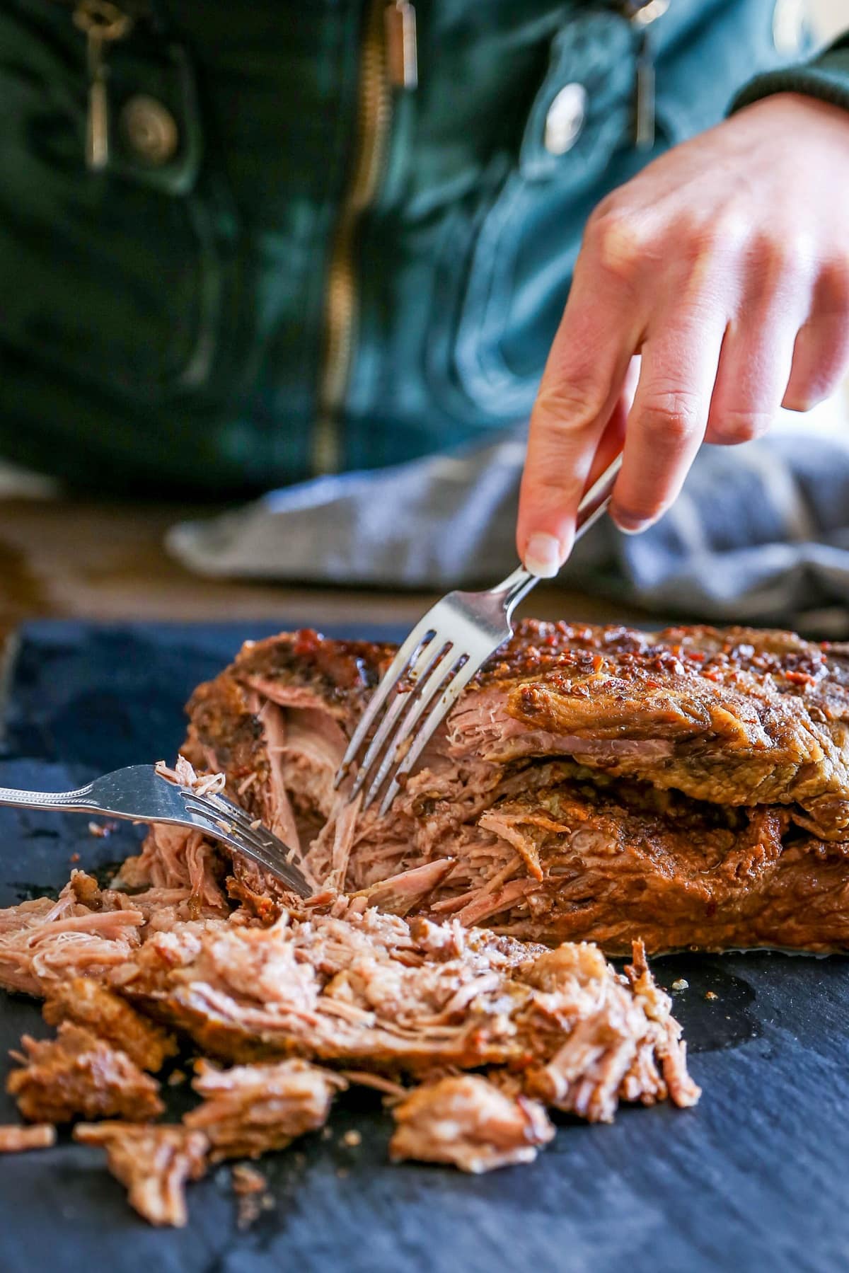 Slow cooker barbacoa beef tacos made with only 4 ingredients in your crock pot