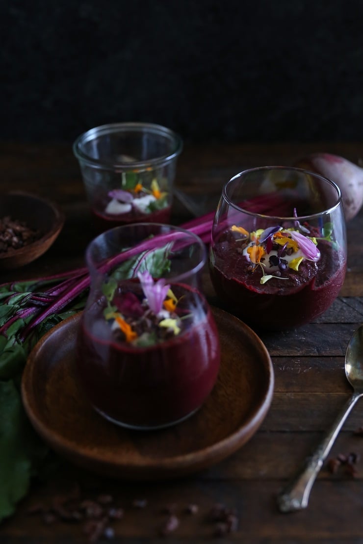 Healthy Chocolate Pudding made with beets, avocado, and pure maple syrup. A healthy whole food dessert!