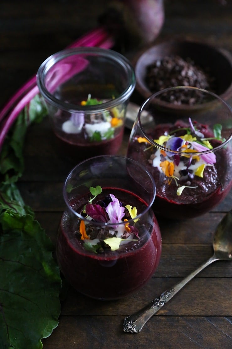 Vegan Beet Chocolate Pudding made with only a few whole food ingredients - paleo-friendly, dairy-free, and naturally sweetened!