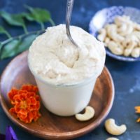 Vegan "Cream Cheese" Frosting made with cashews | TheRoastedRoot.net #recipe #dessert #sugarfree