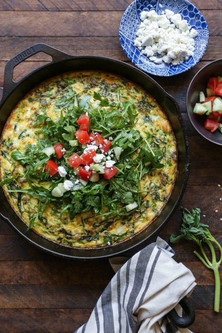 Zucchini Arugula and Feta Frittata - The Roasted Root