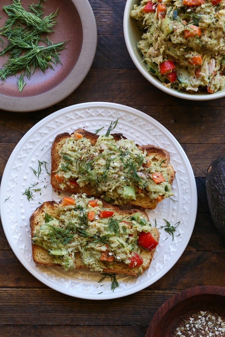 Cucumber Dill Avocado Tuna Salad - a healthy, mayo-free tuna salad perfect for lunch