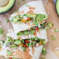 Grilled Vegetable Avocado Quesadillas (vegan)