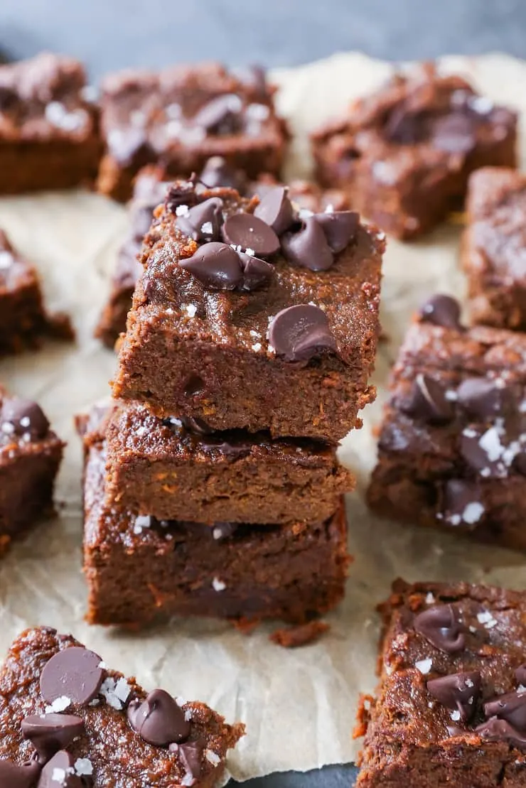 Paleo Sweet Potato Fudge Brownies - made in your blender with sweet potato, coconut flour, and pure maple syrup - gluten-free, dairy-free, paleo-friendly!
