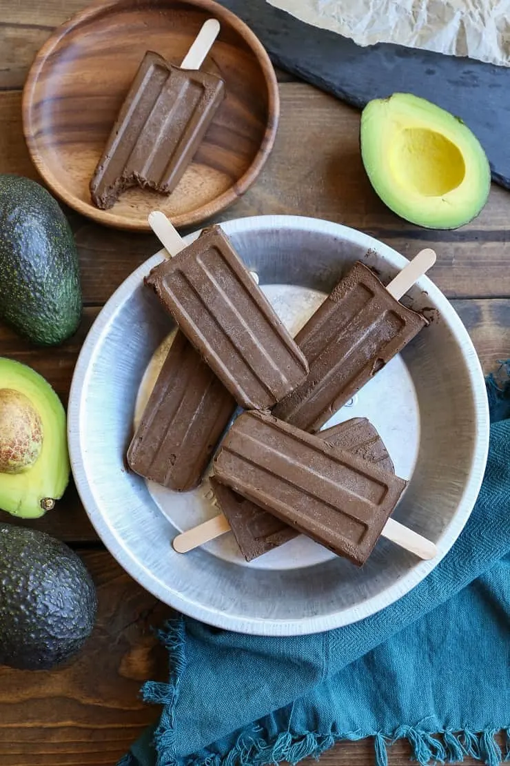 Dairy-Free Fudgesicles made with avocado, cacao powder, pure maple syrup, and coconut milk for a vegan and paleo dessert!