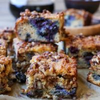 Paleo Blueberry Coffee Cake - a grain-free, dairy-free, refined sugar-free version of the classic breakfast. Made with almond flour, coconut flour, and pure maple syrup, this healthy treat is delicious and nutritious!