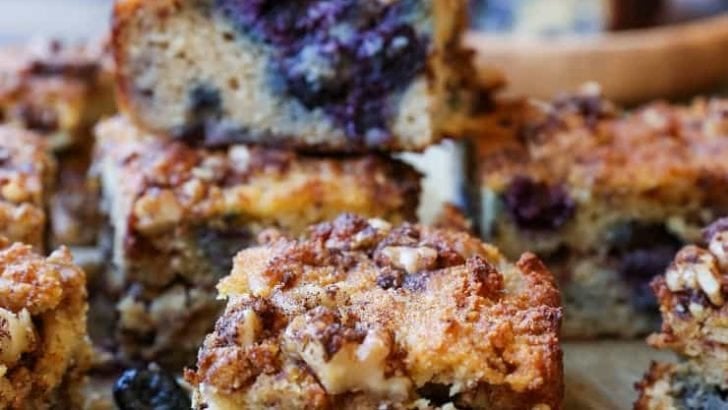 Paleo Blueberry Coffee Cake - a grain-free, dairy-free, refined sugar-free version of the classic breakfast. Made with almond flour, coconut flour, and pure maple syrup, this healthy treat is delicious and nutritious!