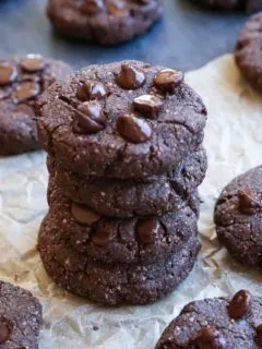 Paleo Double Chocolate Chip Cookies - grain-free, naturally sweetened, dairy-free, and healthy!