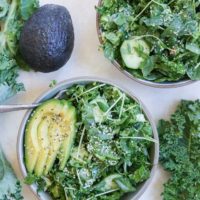 Vegan and Paleo Raw Power Bowls with broccoli, kale, spinach, cucumber, avocado, and more!