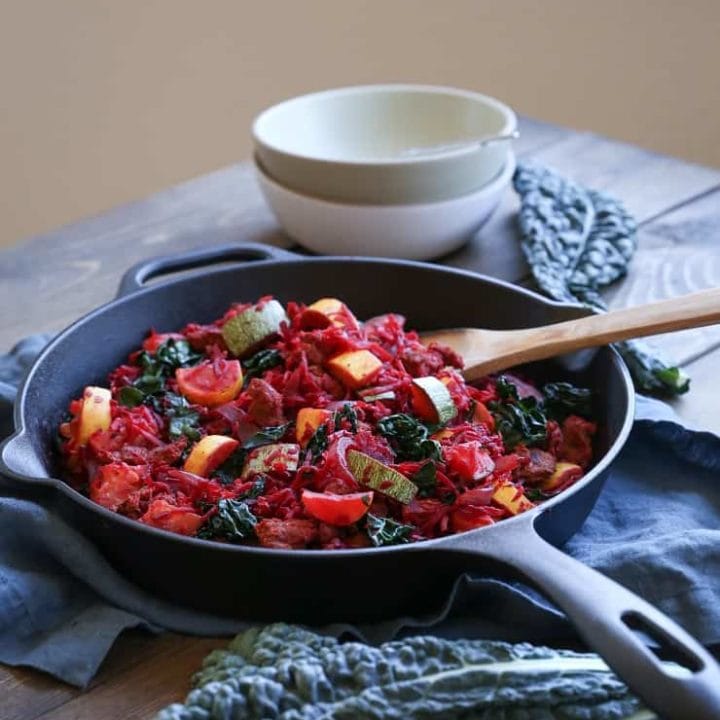 Turkey, Beet, Zucchini Hash - an AIP and paleo friendly breakfast recipe made with highly nutritious ingredients