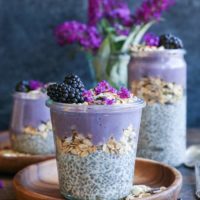 Blackberry Smoothie Chia Seed Pudding Parfait - a healthy dairy-free breakfast or dessert