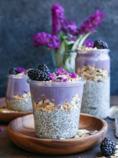 Blackberry Smoothie Chia Seed Pudding Parfait - a healthy dairy-free breakfast or dessert