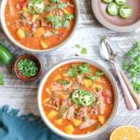 Crock Pot Citrus Pork Chili with Mango - gluten-free, bean-free, paleo, whole30 and healthy!