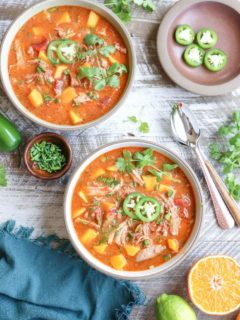 Crock Pot Citrus Pork Chili with Mango - gluten-free, bean-free, paleo, whole30 and healthy!