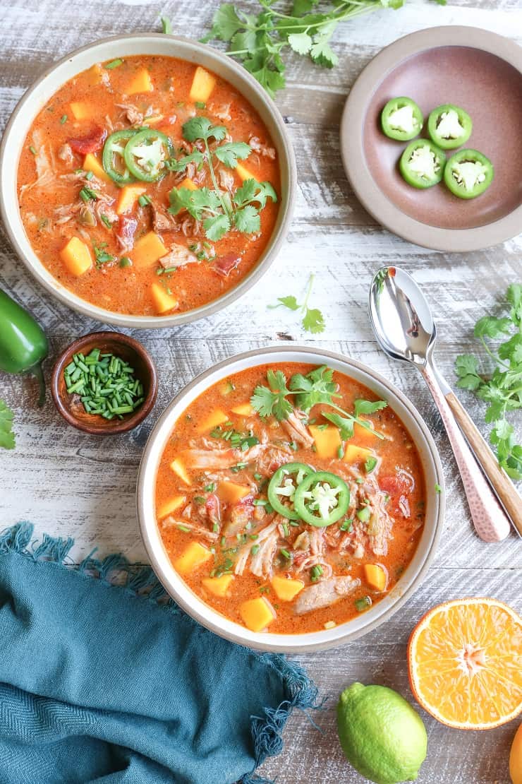 Crock Pot Citrus Pork Chili with Mango - gluten-free, bean-free, paleo, whole30 and healthy!