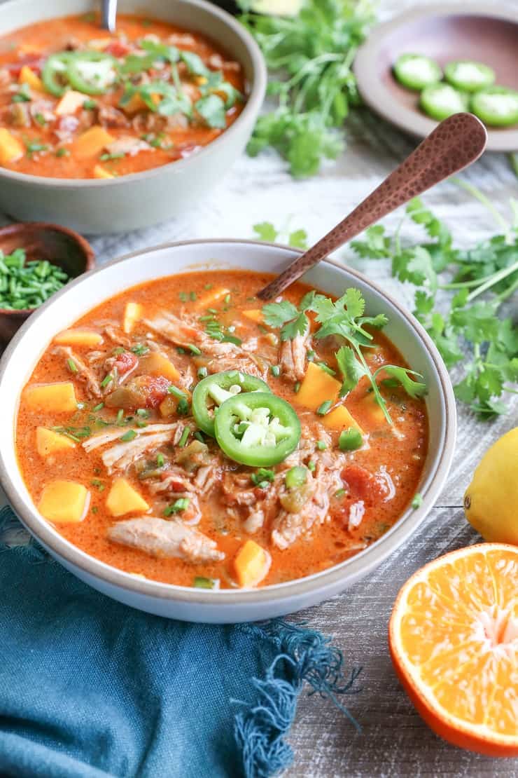 Crock Pot Citrus Pork Chili with Mango - gluten-free, bean-free, paleo, whole30 and healthy!