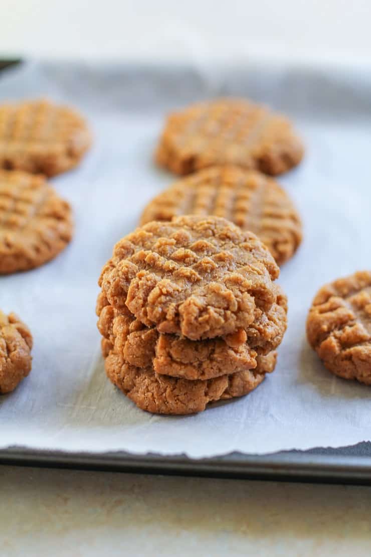 Flourless Peanut Butter Cookies - grain-free, dairy-free, refined sugar-free and delicious!