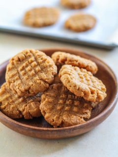 Flourless Peanut Butter Cookies - grain-free, dairy-free, refined sugar-free and delicious!