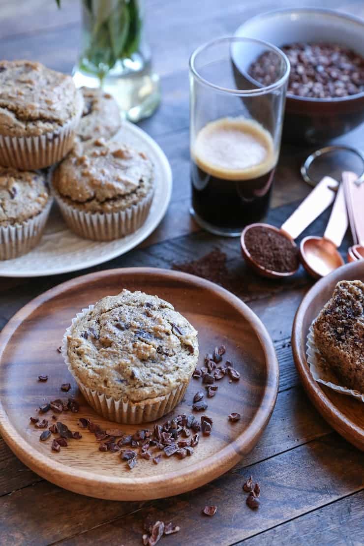 Grain-Free Paleo Chocolate Chip Muffins made with almond flour and pure maple syrup - a healthy breakfast or snack recipe!