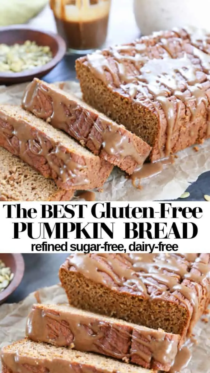 The BEST Gluten-Free Pumpkin Bread with Healthy Chai Salted Caramel - a delicious, moist, fluffy healthy pumpkin bread recipe that is dairy-free and refined sugar-free