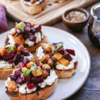 Roasted Beet Herbed Vegan Ricotta Crostini - this delicious and nutritious appetizer is plant-based and dairy-free!