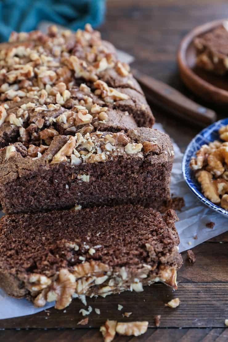 Paleo Maple Walnut Bread - grain-free, refined sugar-free, dairy-free and healthy quick bread made with almond flour and pure maple syrup