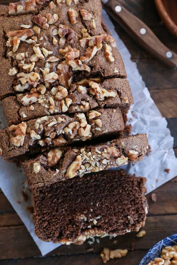 Paleo Maple Walnut Bread - grain-free, refined sugar-free, dairy-free and healthy quick bread made with almond flour and pure maple syrup