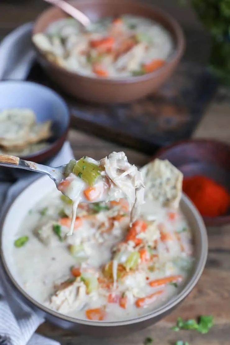 Paleo Turkey Chowder - dairy-free, gluten-free chowder using leftover Thanksgiving turkey. You can easily turn this into a chicken chowder!