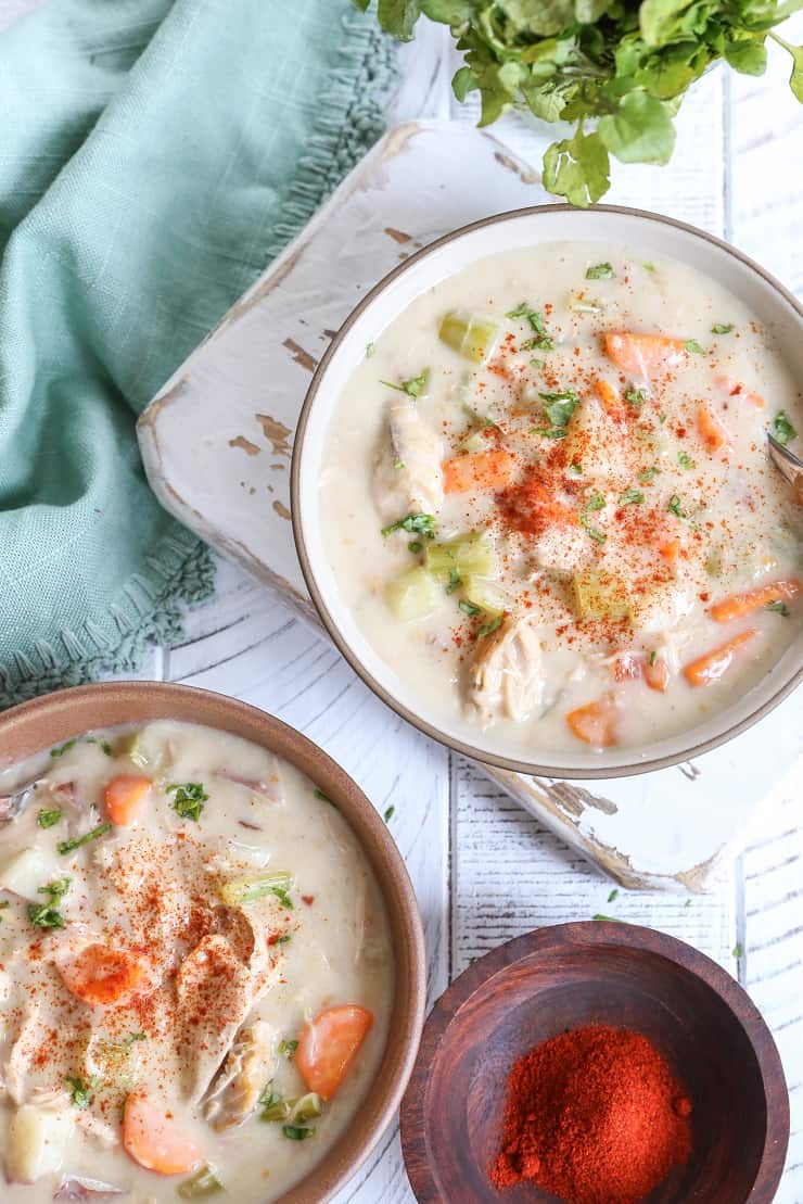 Paleo Turkey Chowder - dairy-free, gluten-free chowder using leftover Thanksgiving turkey