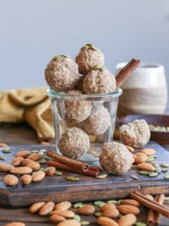 Vanilla Chai Fat Balls - clean energy bites made with nuts, seeds, coconut butter, and pure maple syrup #keto #paleo #healthy