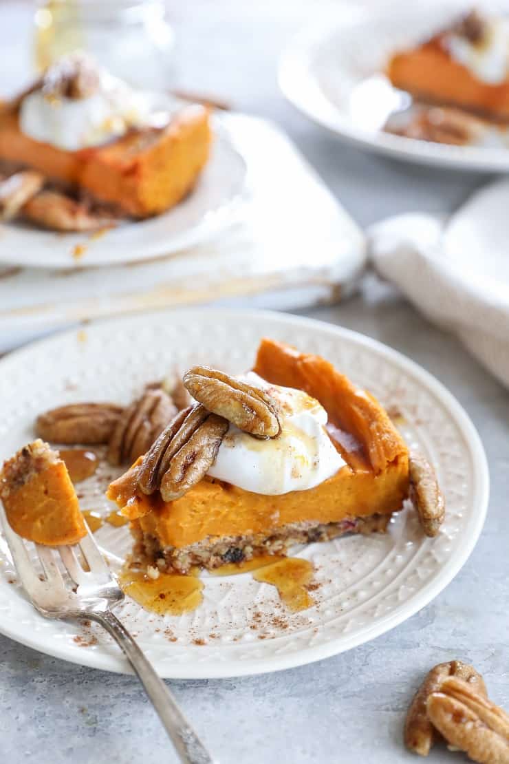 Vegan Bourbon Orange Sweet Potato Pie - grain-free, dairy-free, refined sugar-free, and almost paleo