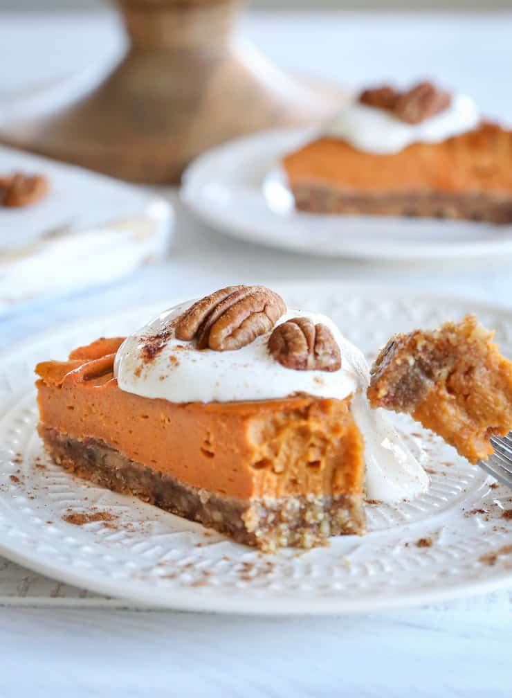 Vegan Bourbon Orange Sweet Potato Pie - grain-free, dairy-free, refined sugar-free, and almost paleo