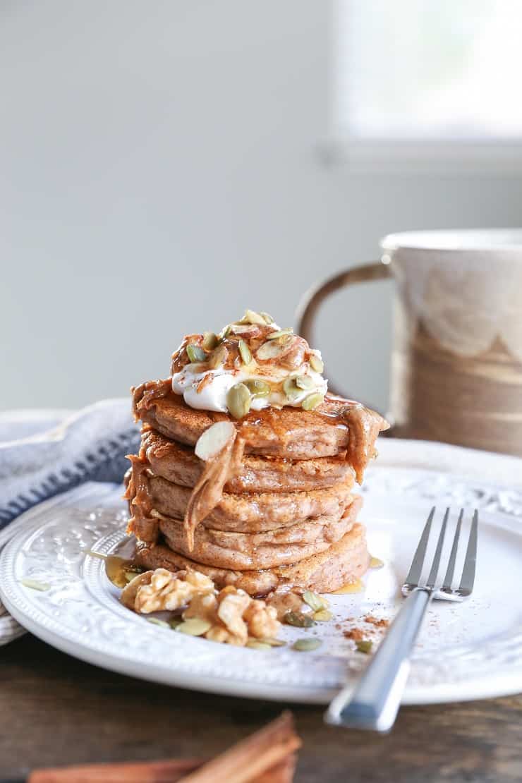 Vegan Sweet Potato Pancakes - gluten-free pancakes made in your blender