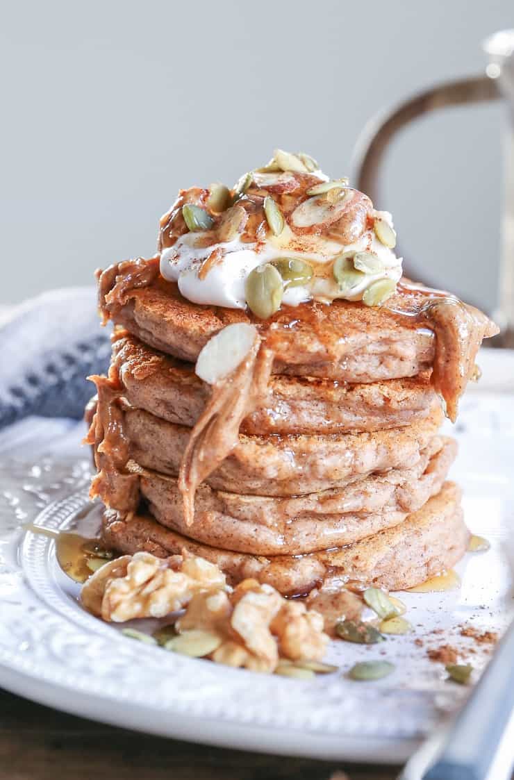 Vegan Sweet Potato Pancakes - gluten-free pancakes made in your blender