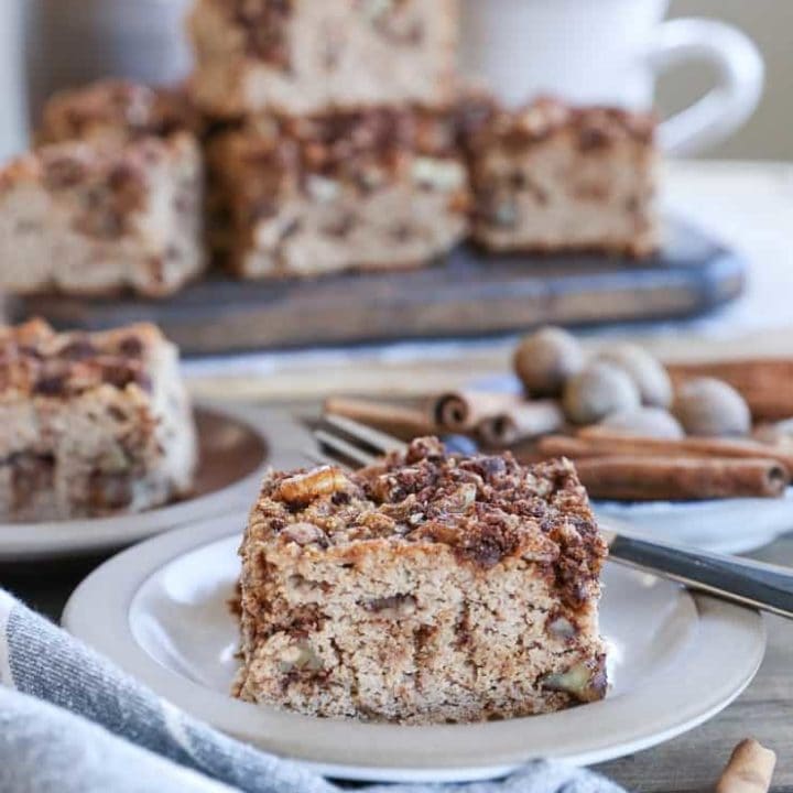 Chai Spiced Paleo Coffee Cake made with coconut flour and almond flour - this grain-free, dairy-free, refined sugar-free treat is absolutely delicious and healthy!